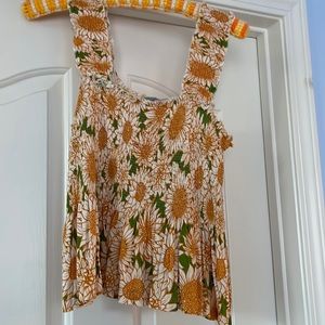 Anthropologie smocked Daisy tank